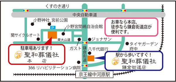 聖和葬儀社,葬儀,府中市,地図